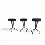 3 X Stool / Black Top / Chrome Frame / 1970s thumbnail 6