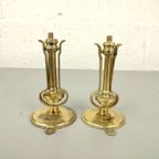 2 Antieke Bronzen Scheepslamp Voetjes thumbnail 2