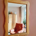 Vintage Spiegel Hout Wave Golfrand thumbnail 6