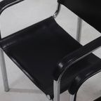 Set Of 2 Italian Modern Saddle Leather And Chromed Steel Chairs 1980S thumbnail 14