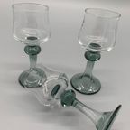 Set Vintage Kristal Glaasjes Grijs/blauwe Voet 3 Stuks thumbnail 7