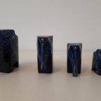 Set Vintage Olifantjes Olifant Beeld Houten Beeldje thumbnail 7