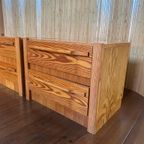 Set/2 Vintage Grenen Nachtkastjes / Ladekastjes thumbnail 7