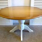Prachtige Landelijke Ronde Eiken Eettafel 120 Cm thumbnail 2