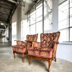 Set Van 2 Vintage Barok Eenzitten / Fauteuils / Clubzetels thumbnail 9