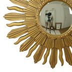 Vintage Zonnespiegel Sunburst Spiegel Convex Goud Hars 48Cm thumbnail 8