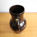 Vintage Keramiek Kan In Bruin, Matte Onderkant, Jaren '70 thumbnail 2