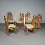 Blond Oak Postmodern Dining Chairs 1980S thumbnail 2