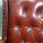Bijzonder Stoere Vintage Bibliotheekfauteuil Met Studs thumbnail 6