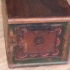 Polychrome Beschilderde Eikenhouten Bruidskistje thumbnail 8