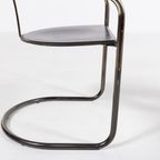 Vintage Italian Black Leather ‘Canasta’ Chairs / Eetkamerstoelen From Arrben, 1980’S thumbnail 8