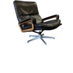 Vintage Zwart Lederen Fauteuil / Eenzit Andre Vandenbeuck thumbnail 21