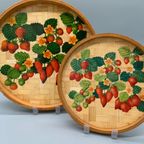 Vintage Set Dienbladen Bamboe Strawberry thumbnail 6