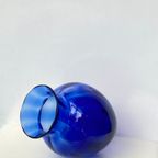 Italian Design - Empoli - Mid-Century Handgeblazen Vaas Kobalt Blauw thumbnail 2