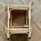 Vintage Bamboe-rotan Serveer Trolley thumbnail 14