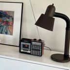 Vintage 80S Bureaulamp Buismodel Met Stoffen Kap thumbnail 2