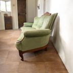 Vintage Zeegroene Barok Zetel / Fauteuil / Canapé thumbnail 3