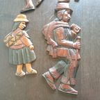 Peruaans Gezin Vintage Houtsnijwerk Muurhangers thumbnail 6