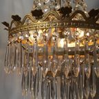 Zakkroonluchter Hanglamp Frans Kristal Vintage Goud thumbnail 9