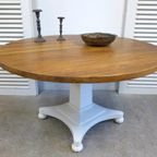 Prachtige Witte Landelijke Ronde Mango Eettafel 140 Cm thumbnail 7