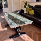 Prachtige Salontafel Met Groen Marmeren Blad. thumbnail 9