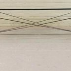 Vintage Postmodern Glas En Metaal Salontafel thumbnail 12