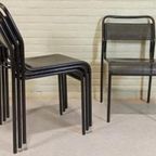 Vintage Postmodern Set Van 4 Metalen Stoelen, Zwart thumbnail 9
