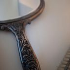 Mooie Vintage Brocante Kaptafel Set Borstel Spiegel, Zilver thumbnail 5