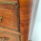 Antiek Franse Secretaire Wandkast Ladekast Met Marmer Blad thumbnail 15