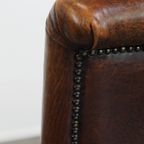 Set Van 6 Nette Eetkamerstoelen Gemaakt Van Schapenleer In Een Warme Cognac Kleur thumbnail 14