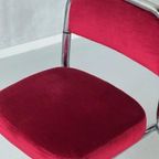Jaren 70 Eetkamerstoel Vintage Eettafelstoel Retro Rood thumbnail 3