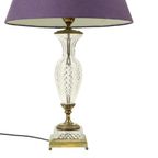 Empire Tafellamp Geslepen Kristal Diamantpatroon Verguld Brons thumbnail 10