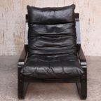 High-Back Scandianavian Lounge Chair / Fauteuil - Leder thumbnail 4