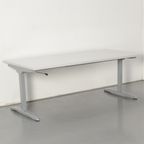 Solidesk Bureau, Wit Blad, 160X80Cm, Hoogte Instelbaar Onderstel D.M.V. Handslinger thumbnail 2