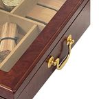 Vintage - Rosewood And Brass - Humidor For Cigars Including A Lot Of Accessories - Great Git! thumbnail 11
