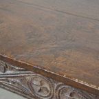Antieke Engelse Side Table/haltafel Uit Begin 18e Eeuw Met Prachtige Details In Het Houtsnijwerk thumbnail 11