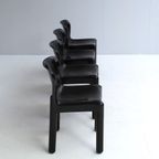 Italian Black Plastic Chairs, Model 4875 Attributed To Carlo Bartoli For Kartell, 1970S thumbnail 4