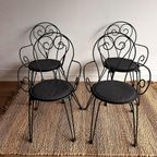 4 Franse Tuinstoelen Terras Brocante Vintage thumbnail 5