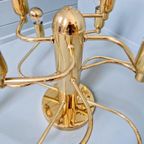 Design Plafondlamp/Kroonluchter Van Messing, Jaren 70 thumbnail 6