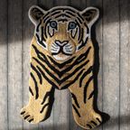 Vloerkleed Tijger 60x90 Cm Bruin Wol - Clayre En Eef - Dieren Tapijt thumbnail 3