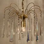 Vintage Teardrop Hanglamp Murano Pegels Kroonluchter Opaline thumbnail 5