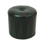 Ronde Vintage Groene Zwarte Poef Tweekleurig Skai Sixties thumbnail 7