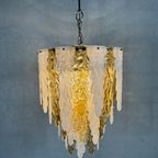 Xl Murano Chandelier Gold/ White Leaves thumbnail 2