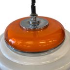 Vintage Witte Oranje Space Age Ufo Hanglamp / Luster thumbnail 5