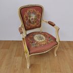 Brocante Vintage Gobelin Queen Ann Stoeltje, Fauteuiltje 01 thumbnail 2