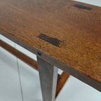 Paar Franse Rustieke Banken Uit De 19e Eeuw - Massief Eiken thumbnail 4