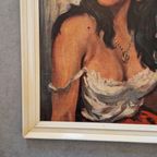 Vintage Schilderij Druk H.walter Retro Print Zigeunerin thumbnail 3