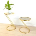 Vintage Bijzettafel Hollywood Regency Goud Messing Kleur thumbnail 5