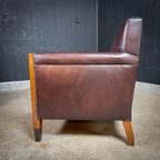 Set Van 2 Art Deco Leren Fauteuils – Origineel 1930 thumbnail 10