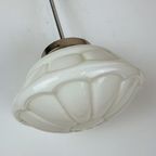 Art Deco Opalen Plafondlamp, 1950’S thumbnail 4